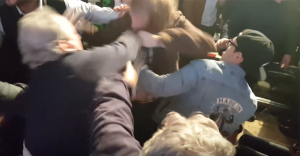 crowd fan fight