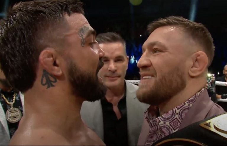 Conor McGregor Squares Off With Mike Perry After BKFC 41 Main Event ...