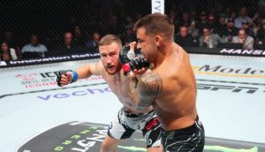 Justin Gaethje and Dustin Poirier at UFC 291