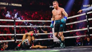 Canelo Alvarez drops Jaime Munguia