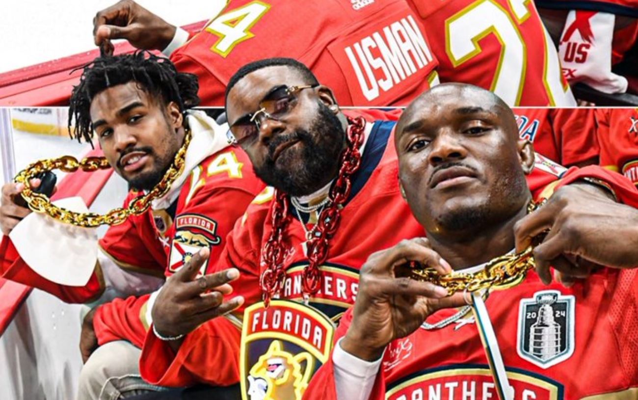 Video | Kamaru Usman celebrates the Florida Panthers game 7 Stanley Cup ...