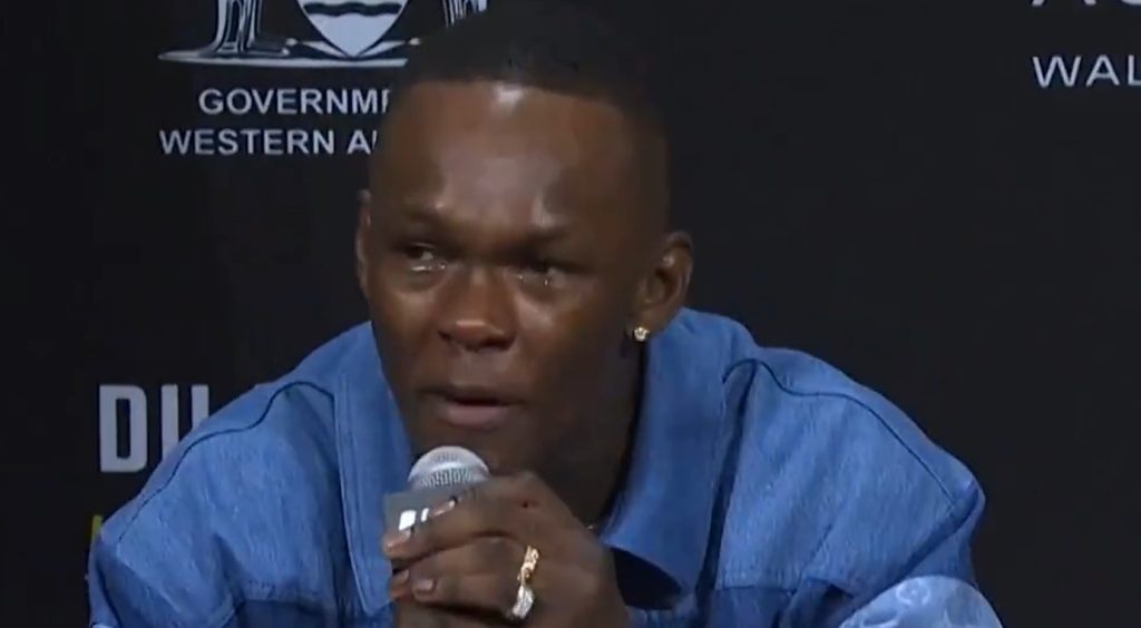 Israel Adesanya crying