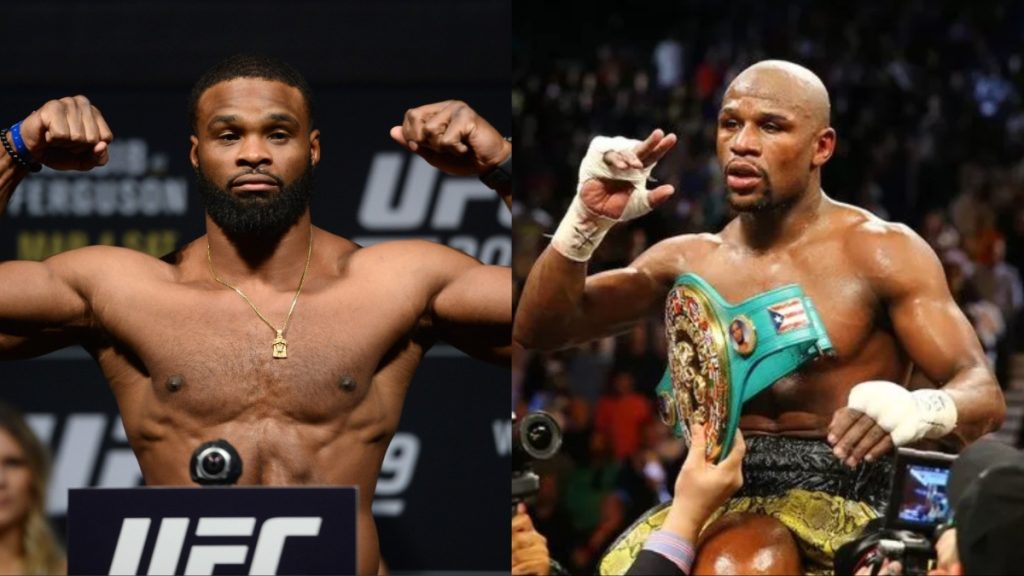 Tyron Woodley and Floyd Mayweather